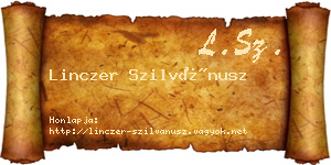 Linczer Szilvánusz névjegykártya